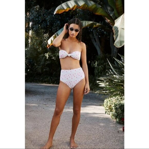 NEW Anthropologie Charlie Holiday Cabo Festive Floral Strapless Bandeau Bikini - Picture 3 of 4